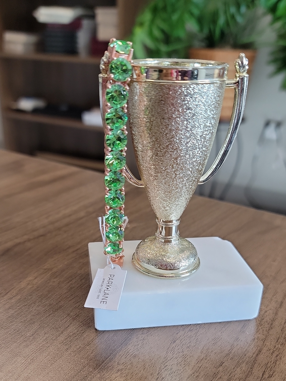 Park Lane Green Crystal Bracelet with Gold Accent